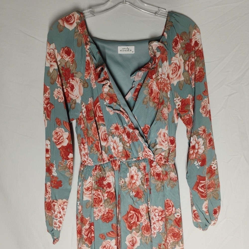 Emily Wonder Womens‎ Medium Floral Shabby Chic Country Short Dress - Picture 3 of 11